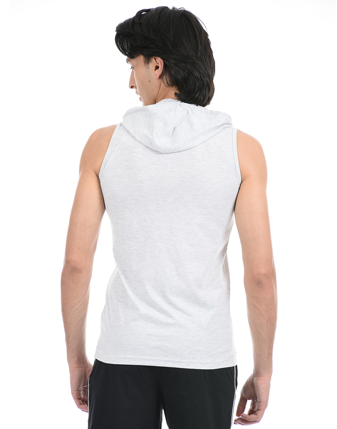 Cloak & Decker by Monte Carlo Men Off White Sleeveless Hooded Tshirt